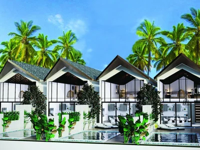 Zespół mieszkaniowy New two-level villas with pools right on the beach, Nathon, Samui, Thailand