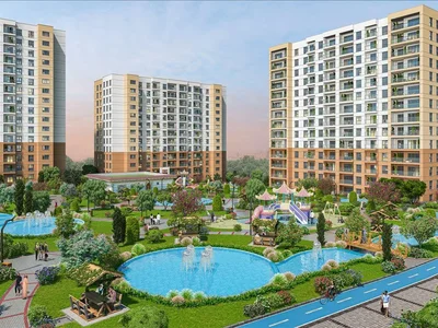 Complexe résidentiel New residence with a swimming pool, green areas and a tennis court, Istanbul, Turkey