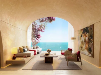 Zespół mieszkaniowy New residence Marbella with swimming pools, a spa center and a beach, Europe Island, Dubai, UAE