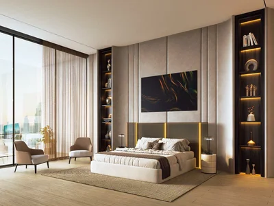Zespół mieszkaniowy New high-rise residence One by Binghatti with swimming pools and a tennis court in the central area of Business Bay, Dubai, UAE
