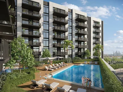 Wohnanlage New Rosemont Residences with a swimming pool and a panoramic view, JVT, Dubai, UAE