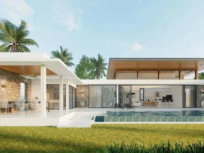 Zespół mieszkaniowy New complex of villas with swimming pools just 100 m from Bang Po Beach, Maenam, Samui, Thailand