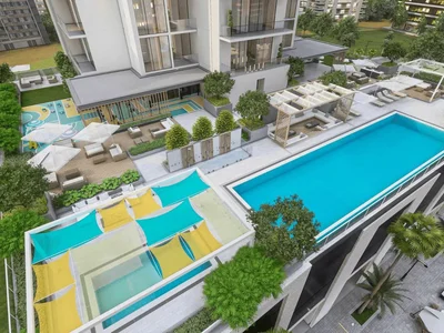 Residential complex Residential complex with terrace and swimming pool, on the shores of the Dubai Water Canal, in the popular area of Business Bay, Dubai, UAE