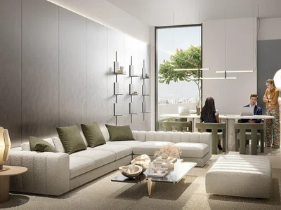 Residential complex New S1LVA PARK Residence with swimming pools close to a school, in the green area of JVT, Dubai, UAE
