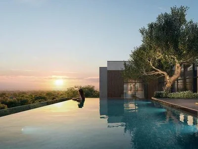 Complexe résidentiel New large complex Ghaf Woods (Capria) with swimming pools, restaurants and a forest area, Ghaf Woods, Dubai, UAE