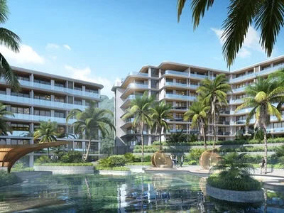 Complejo residencial Ayana Heights Seaview Apartments overlook Layan Beach.
