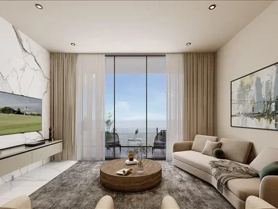 Complexe résidentiel New Milos Residence with a swimming pool and a fitness center, Dubai Land, Dubai, UAE