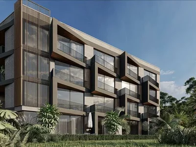 Zespół mieszkaniowy New complex of furnished apartments with a swimming pool and a view of the ocean, Bali, Indonesia