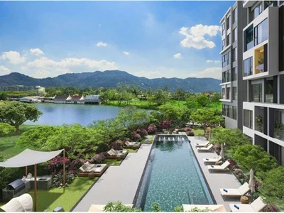 Residential complex New condominium with lagoon and lake view in prestigious resort area near Boat Avenue, Phuket, Thailand