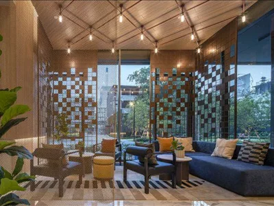 Residential complex High-rise residence with a swimming pool and lounge areas in a posh neighborhood of Bangkok, Thailand