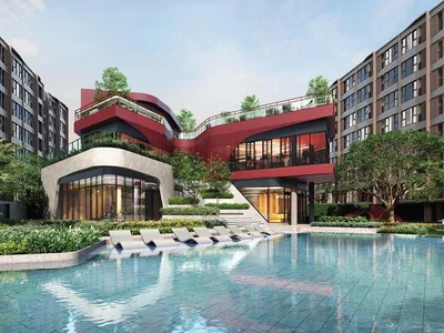 Wohnanlage Residential complex with a large swimming pool, a spa and a co-working area, Bangkok, Thailand