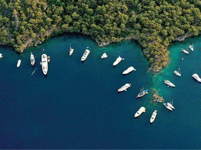 Complejo residencial Premium residence Nidapark Gocek with a park and swimming pools in the historic center of Fethiye, Turkey