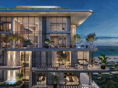 Zespół mieszkaniowy Duplex apartments in the new waterfront residence Villa del Divos with panoramic views and a beach club, Dubai Islands, Dubai, UAE