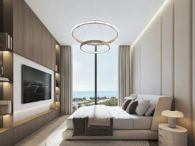 Complejo residencial New Selene Beach Residences with a lagoon, a swimming pool and parks, Al Seanneeah, Dubai, UAE