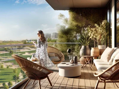 Residential complex New tower in the premium Golf Greens project with golf islands, infinity pools and an expansive green space, DAMAC Hills, Dubai, UAE