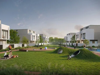 Zespół mieszkaniowy New residential complex D-Villas with golf and tennis academies, restaurants and shopping malls, Jumeirah Golf Estates, Dubai, UAE
