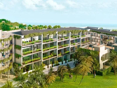 Wohnanlage New residential complex with swimming pools, a spa and a restaurant near the ocean, Pererenan, Bali, Indonesia