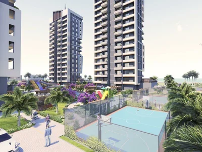 Residential complex Two bedroom apartments in complex with swimming pool and tennis court, 500 metres to the sea and beaches, Mersin, Turkey