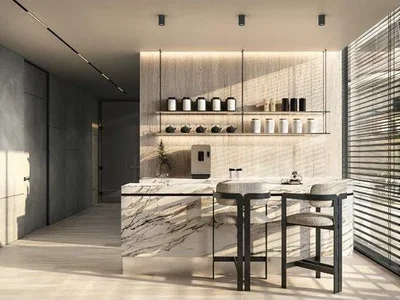 Residential complex Penthouses in the new waterfront residence Villa del Divos with swimming pools and a beach club, Dubai Islands, Dubai, UAE