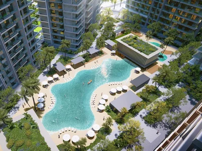 Complejo residencial New high-rise complex Milan Heights with infinity pools and tennis courts, City of Arabia, Dubai, UAE