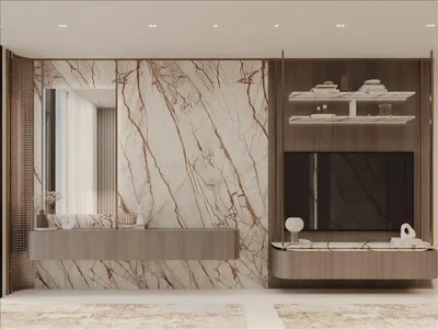 Wohnanlage New Laya Courtyard Residence with swimming pool and a roof-top lounge area close to the golf club, Dubai Studio City, Dubai, UAE