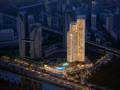Residential complex New high-rise residence with swimming pools and green areas at 720 meters from the sea, Izmir, Turkey