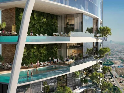 Zespół mieszkaniowy DAMAC Safa One — apartments with swimming pools, surrounded by tropical plants in Al Safa 1, Dubai