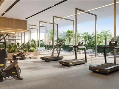 Wohnanlage New District One Naya Residences with swimming pools, a lagoon and an interactive fountain, District One, Dubai, UAE