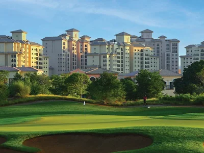 Wohnanlage New apartments in a residential complex with golf courses, Jumeirah Golf Estates, Dubai, UAE
