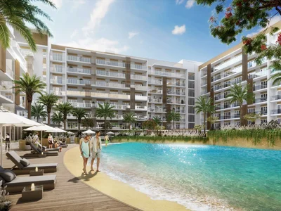 Wohnanlage New residence Beach Oasis 2 with a swimming pool and a manmade beach, Dubai Studio City, Dubai, UAE