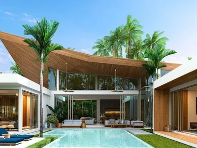 Residential complex New residential complex of villas with swimming pools and a shared fitness center in Phuket, Thailand