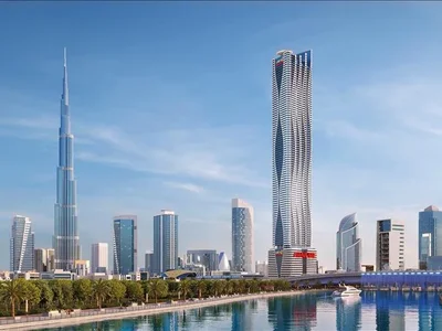 Wohnanlage New high-rise Bayz 102 Residence with swimming pools, parks and a tennis court close to Burj Khalifa, Business Bay, Dubai, UAE