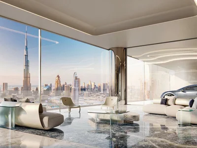Wohnanlage High-rise residential complex Bugatti Residences with a private beach close to a yacht club, Business Bay, Dubai, UAE