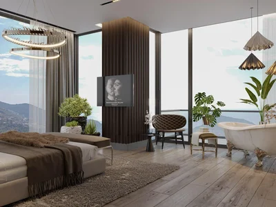 Zespół mieszkaniowy New complex of villas with swimming pools and panoramic views close to the sea, Alanya, Turkey