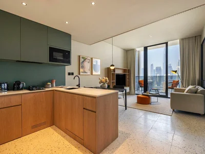 Residential complex UPSIDE Living — furnished apartments in a new residence by SRG Holding with a swimming pool and conference rooms in the modern district of Business Bay, Dubai