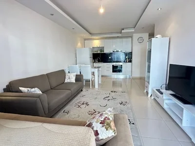 Zespół mieszkaniowy Furnished 1+1 apartment in the Aura Blue complex, 350 meters from the sea.