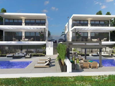 Residential complex Complex of two-storey villas with swimming pools and garden close to the beach, Geroskipou, Paphos, Cyprus