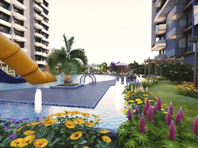 Residential complex Two bedroom apartments in complex with swimming pool and tennis court, 500 metres to the sea and beaches, Mersin, Turkey