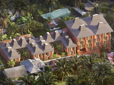 Wohnanlage Complex of apartments and townhouses with swimming pools and green landscape, Ubud, Bali, Indonesia