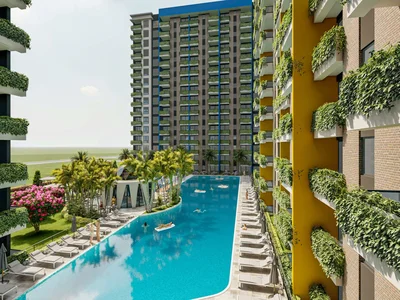 Zespół mieszkaniowy Residential complex with swimming pool, water park, recreation grounds, 200 metres to the sea, Mersin, Turkey