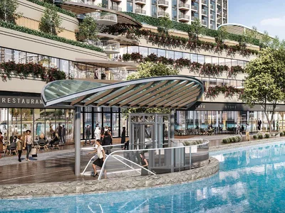 Residential complex New high-rise residence 360 Riverside Crescent with swimming pools and restaurants close to the city center, Nad Al Sheba 1, Dubai, UAE