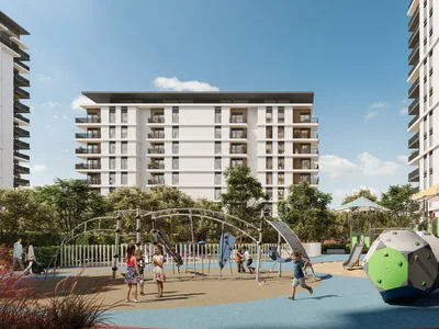 Residential complex New Park Lane Residence with a swimming pool and green areas, Dubai Hills, Dubai, UAE