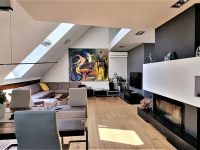 Perfect for fans of modern art. In Vienna, an elegant penthouse is for sale