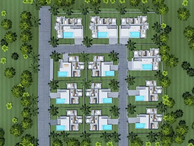Residential complex Villas with swimming pools, terraces and gardens, surrounded by green areas, Bophut, Samui, Thailand