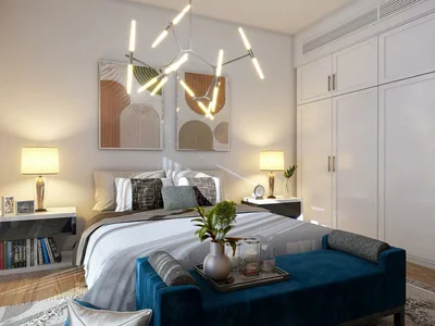 Complexe résidentiel Bianca Townhouses — luxury residence by Reportage Properties with swimming pools and green areas in Dubailand