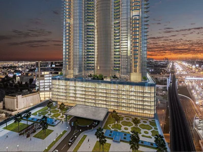 Residential complex Al Habtoor Tower — high-rise residence by Al Habtoor Group with a swimming pool and a lounge area in Business Bay, Dubai