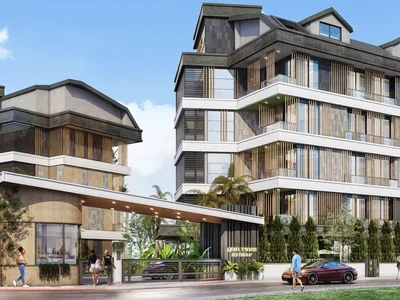 Zespół mieszkaniowy New residential complex with a swimming pool, a lounge area and around-the-clock security, Oba, Alanya, Turkey