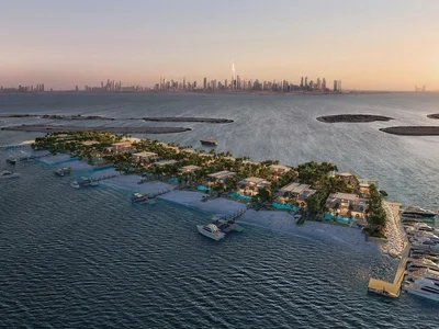 Complejo residencial New complex of beachfront villas Amali Islands with panoramic views and a floating helipad, The World Islands, Dubai, UAE