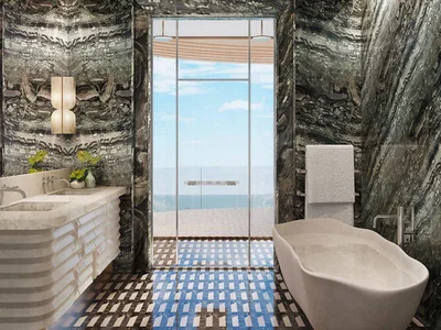 Complejo residencial New Jumeirah Asora Bay Residence with swimming pools, a wellness center and panoramic views, La Mer, Dubai, UAE