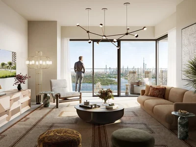 Residential complex Townhouses with roof-top terraces in the new Altan Residence with an infinity pool, in the prestigious area of Green Gate District, Dubai, UAE